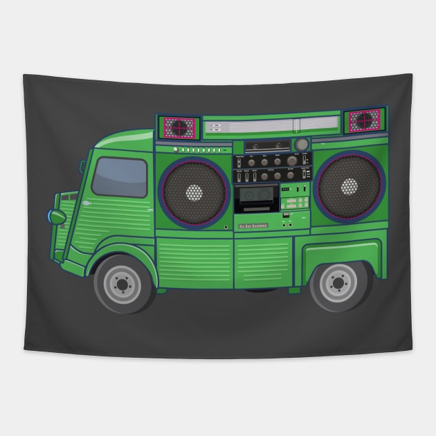 Citroen HY - Boombox Van- Huge Ghettoblaster on a Classic Van Tapestry by Boogosh