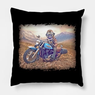 Pug Biker Motorcycle Pillow