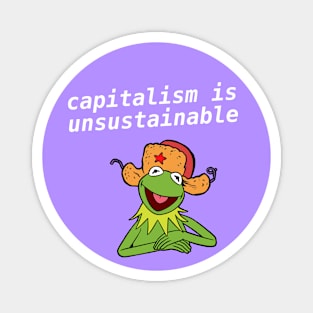 Capitalism Is Unsustainable - Kermit Meme Magnet