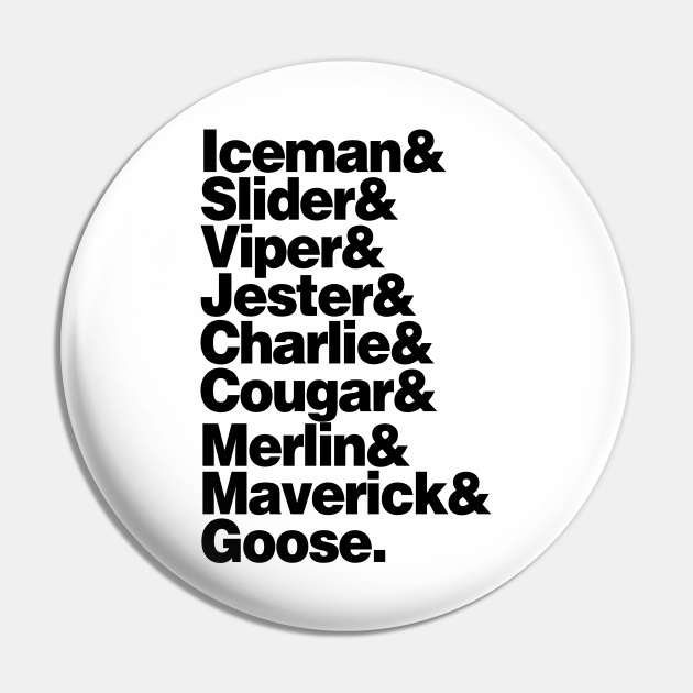 Top Gun Name List Top Gun Pin TeePublic