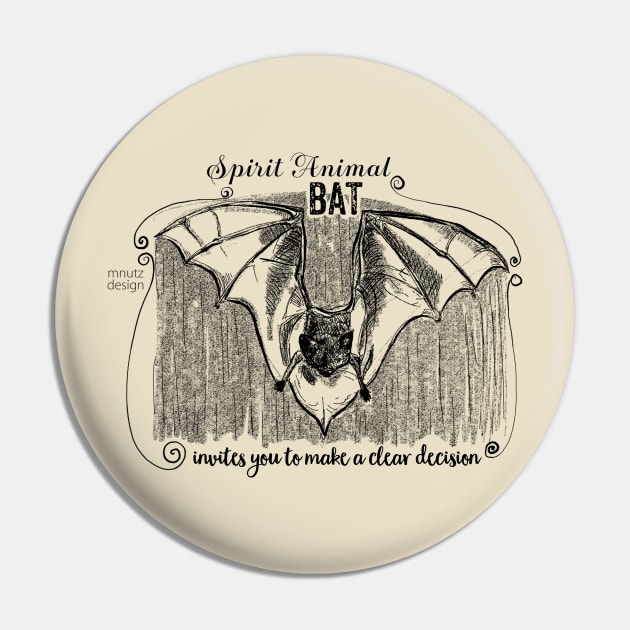 Spirit animal Bat black Pin by mnutz