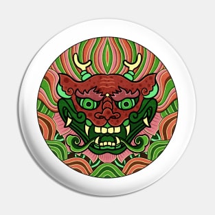 Minhwa: Dragon Face on Shield E Type Pin