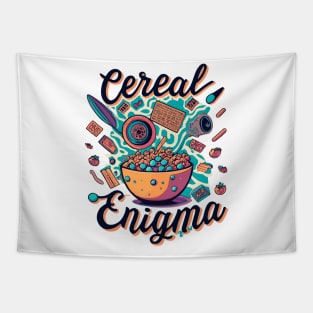 Cereal Enigma Funny - Retro Breakfast Cartoon Gift Tapestry