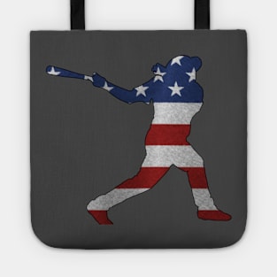 Baseball American Flag . Patriotic USA Sports Fans Tote