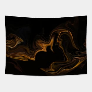 Subtle Gold  - Digital Liquid Paint Swirls Tapestry