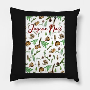 Forest Life White Background Christmas Card Pillow