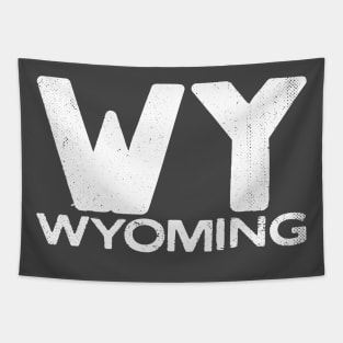 WY Wyoming Vintage State Typography Tapestry