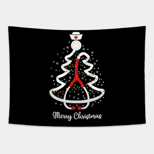 Christmas Nurse Christmas Stethoscope Tree For Nurses Women Tapestry