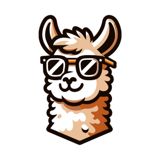 Stylish Llama With Glasses: Fashionista Furry Friend! T-Shirt