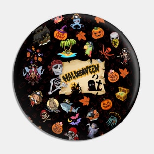 Pirates on Halloween Pin