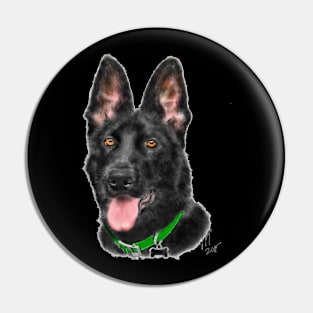 Black German Shepherd Dog Loyal Obedient Fearless Pin