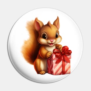 Baby Christmas Squirrel With Gift Pin