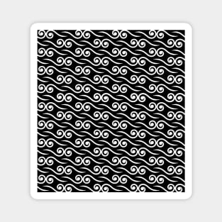 Black and white swirl pattern Magnet