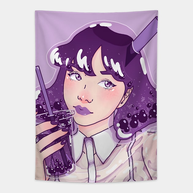 Boba Girl Tapestry by bukkbianka