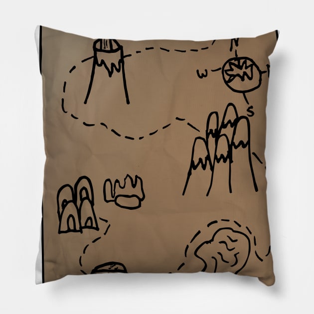 Treasure Map by Kids Pillow by SpookyMeerkat