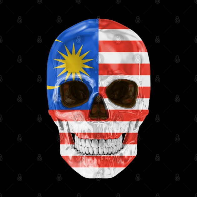 Malaysia Flag Skull - Gift for Malaysian With Roots From Malaysia by Country Flags