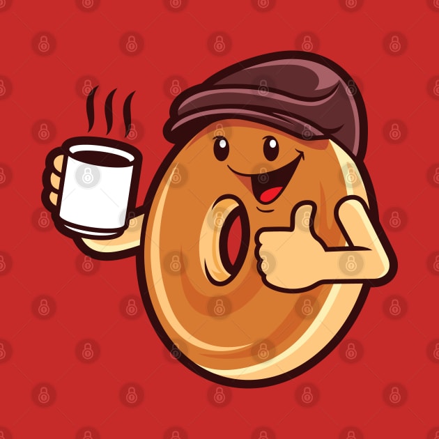 Bagel Boy Drinking Coffee by TomCage