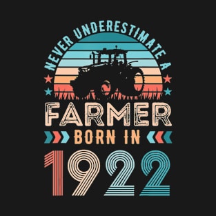 Farmer born in 1922 Farming Gift 100th Birthday T-Shirt