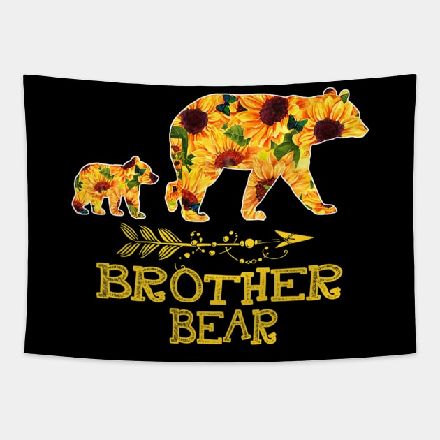 Brother Bear Sunflower Funny Mother Father Tapestry by Kellers