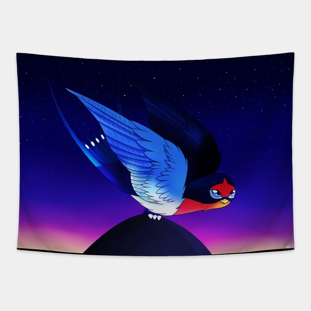 SN: Taking off - Bird Tapestry by MoonRayCZ