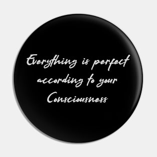 everything is perfect according to your consciousness Pin