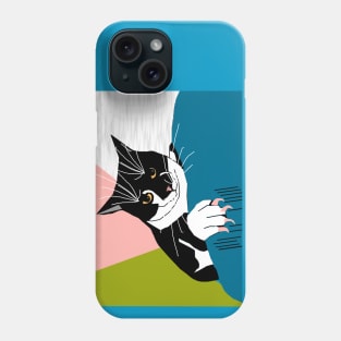 Cute Tuxedo Cat with claws, evil cat  Copyright TeAnne Phone Case