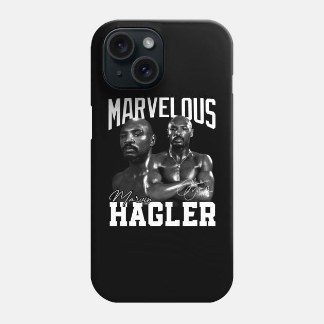 Marvelous Marvin Hagler Boxing Legend Signature Vintage Retro 80s 90s Bootleg Rap Style Phone Case by CarDE