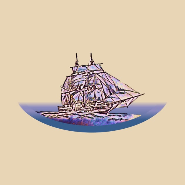 Sailing Ship Purple by Bubba C.