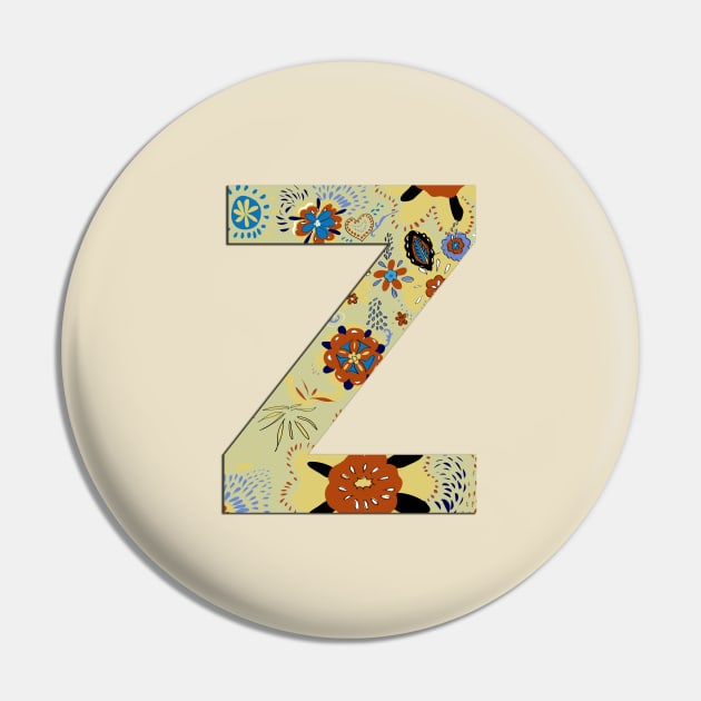 Monogram letter Z Pin by Slownessi