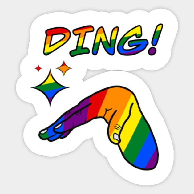 Limp Wrist Gay Pride Ding LGBTQ+ Bi Lesbian Pan Queer Asexual Bisexual Ally Tiktok Short-Sleeve Unisex Sticker SM-3XL - Lgbtq - Sticker