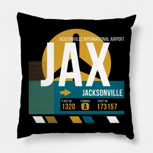 Vintage Jacksonville JAX Airport Code Travel Day Retro Air Travel Pillow