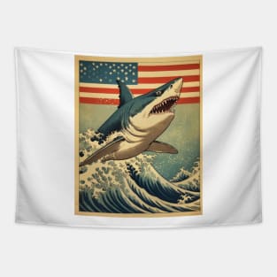 American Flag Patriotism and Freedom Great White Tapestry