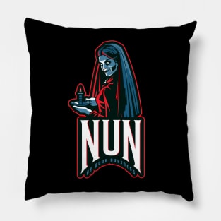 Creepy Horror "Nun Of Your Business" Sarcastic Pillow