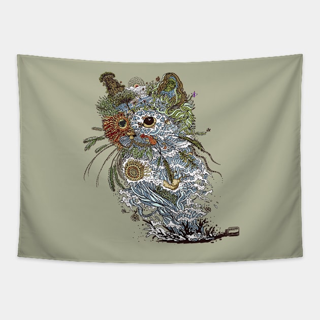 Colors to nature cat Tapestry by Tummeow