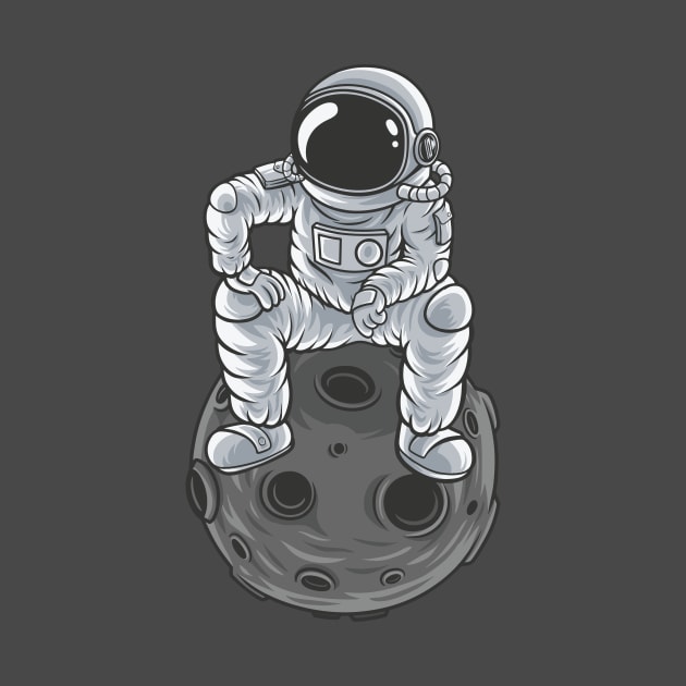 Astronaut on the Moon - Astronaut Suit - Spaceman by edwardechoblue