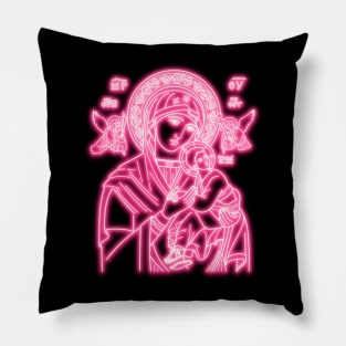 Pink Neon Virgin Mary Pillow