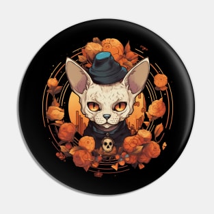 Devon Rex Cat Cat Halloween, Cat Lover Pin