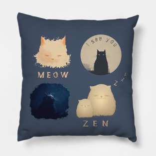 4 cats Pillow