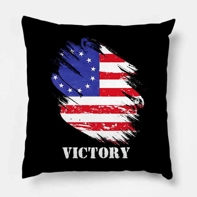 Betsy Ross Victory 1776 american flag Pillow by Javacustoms