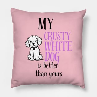 crusty white dog Pillow