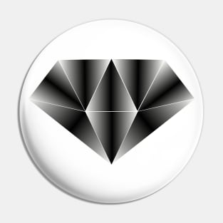 Metallic diamond, silver black Pin