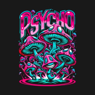 Psychedelic mushrooms in Pink T-Shirt