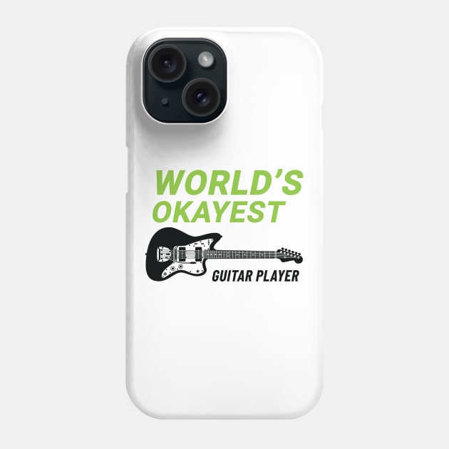 World's Okayest Guitar Player Offset Style Electric Guitar Light Theme Phone Case by nightsworthy