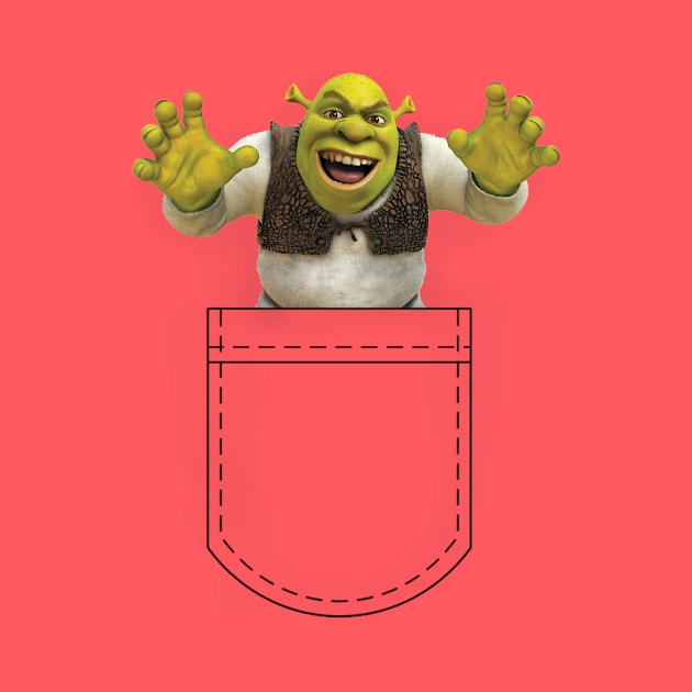 Raised Hands Pocket Shrek by VernenInk