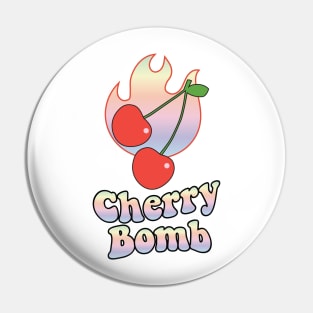 Cherry Bomb and Pastel Rainbow Flaming Design Pin