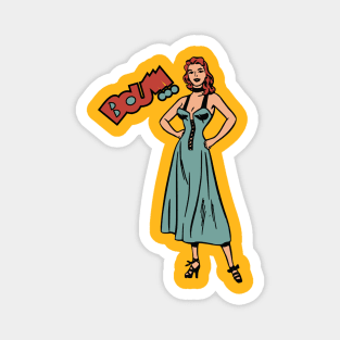 Bou! Pop Art Design Comic Girl Magnet