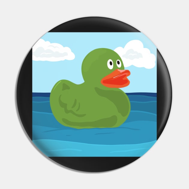 Green Rubber Duck Pin by NattyDesigns