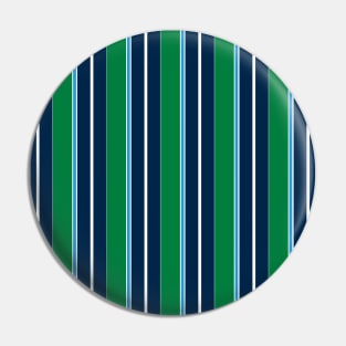 Green, Navy, Aqua, White Preppy Stripes Pin