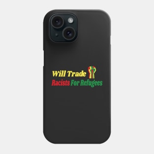 Trade Racists for Refugees Gift / African America Flags Vintage Style Phone Case