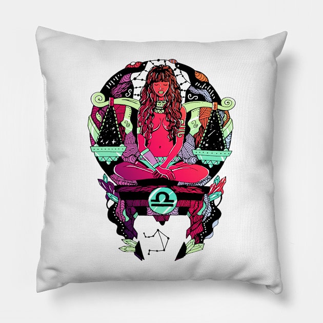 Blue Red Blend Libra Beauty Pillow by kenallouis